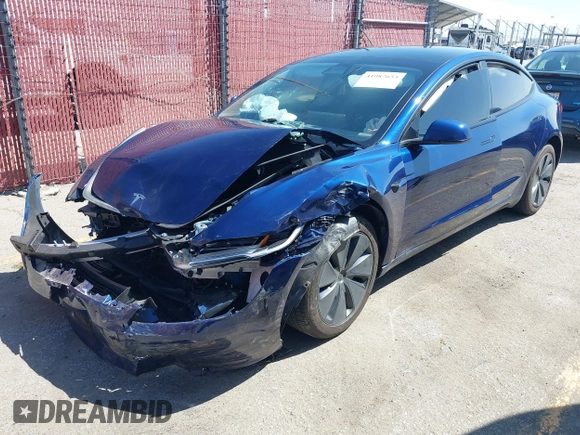 2024 Tesla Model 3 with VIN 5YJ3E1EA3RF758189, listed as a IAAI auction lot 41987653 with 9,423 mi miles. Bid and sale history available at carsss.com. Image 19.