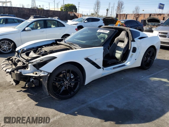 2016 Chevrolet Corvette 1LT with VIN 1G1YB2D7XG5121916, listed as a Copart auction lot 46175055 with 57,624 mi miles and Salvage Title. Bid and sale history available at carsss.com. Image 1.