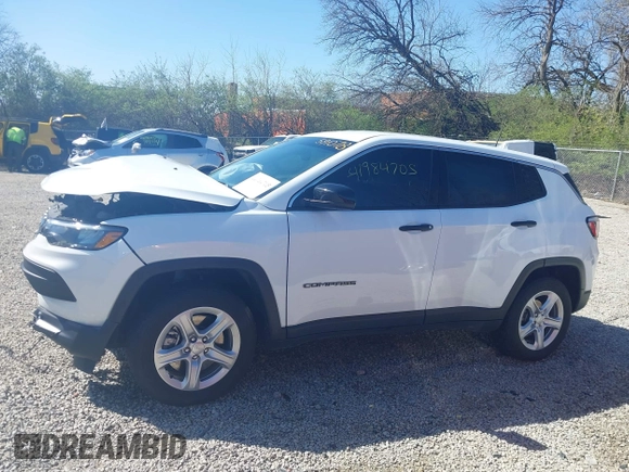 2024 Jeep Compass Sport with VIN 3C4NJDAN2RT591078, listed as a IAAI auction lot 41984705 with 49,220 mi miles and . Bid and sale history available at DreamBid. Image 15.