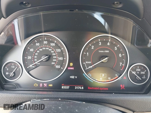 2016 BMW 3 Series 328i with VIN WBA8E9G50GNT82356, listed as a IAAI auction lot 41799119 with 83,337 mi miles. Bid and sale history available at carsss.com. Image 7.