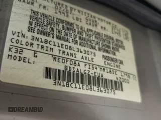 2008 Nissan Versa 1.8 S with VIN 3N1BC11E08L363075, listed as a Copart auction lot 54706934 with 116,191 mi miles and Salvage Title. Bid and sale history available at carsss.com. Image 13.