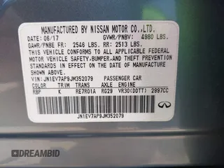 2018 Infiniti Q50 3.0t LUXE with VIN JN1EV7AP9JM352079, listed as a IAAI auction lot 42030404 with 62,550 mi miles. Bid and sale history available at carsss.com. Image 9.