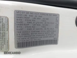 2009 Porsche Cayenne z VIN WP1AA29P19LA01150, wystawiony jako IAAI lot #41760540 z przebiegiem 162 422 mil mil oraz . Historia ofert i sprzedaży dostępna na DreamBid. Obrazek 9.