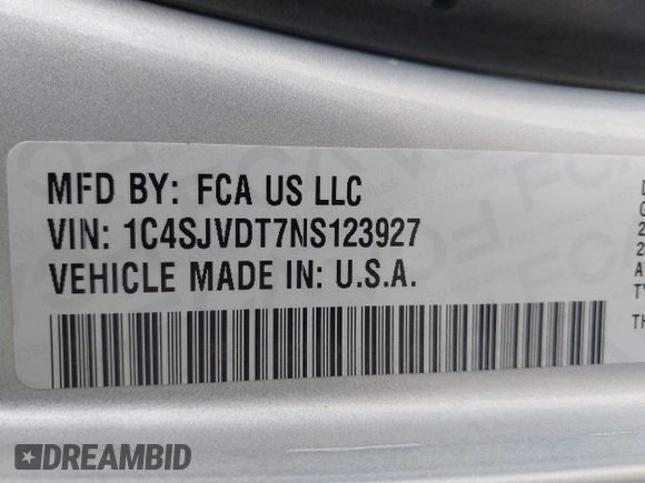 2022 Jeep Wagoneer Series III with VIN 1C4SJVDT7NS123927, listed as a IAAI auction lot 42086651 with 34,761 mi miles and . Bid and sale history available at DreamBid. Image 9.