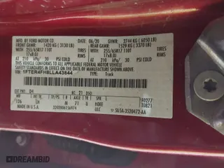 2020 Ford Ranger XL with VIN 1FTER4FH8LLA43844, listed as a IAAI auction lot 41515047 with 87,121 mi miles. Bid and sale history available at carsss.com. Image 9.