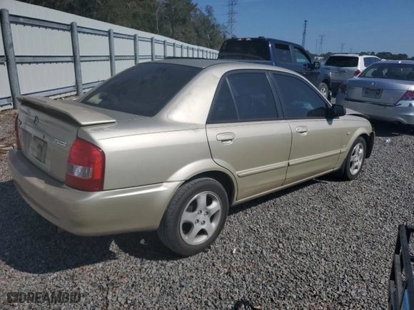 2002 Mazda Protege DX with VIN JM1BJ225X21610009, listed as a Copart auction lot 44505265 with 0 mi miles and Salvage Title. Bid and sale history available at carsss.com. Image 3.