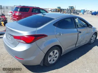 2016 Hyundai Elantra SE with VIN 5NPDH4AE8GH721806, listed as a IAAI auction lot 41827585 with 168,861 mi miles. Bid and sale history available at carsss.com. Image 4.