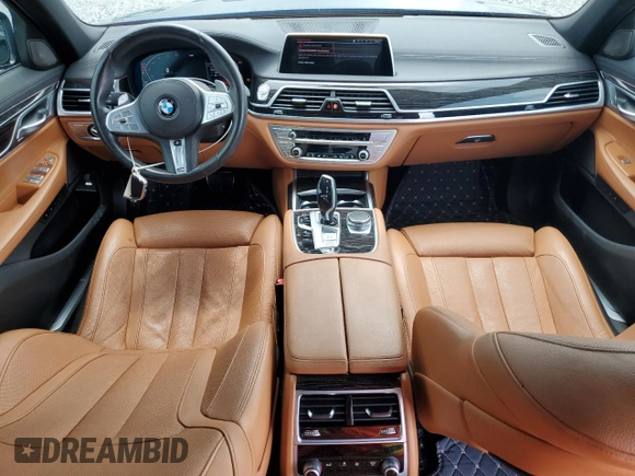2021 BMW 7 Series 740i with VIN WBA7T2C01MCF78660, listed as a Copart auction lot 59582205 with 51,868 mi miles and Salvage title. Bid and sale history available at DreamBid. Image 8.