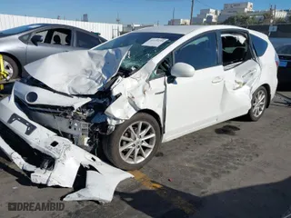 2012 Toyota Prius v Two with VIN JTDZN3EU1C3075492, listed as a IAAI auction lot 41129199 with 1 mi miles. Bid and sale history available at carsss.com. Image 2.