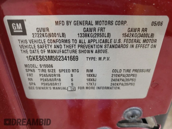 2006 GMC Envoy Denali with VIN 1GKES63M562341669, listed as a Copart auction lot 78780374 with Not Provided miles and Clean Title. Bid and sale history available at carsss.com. Image 12.