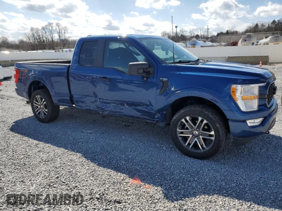 2022 Ford F-150 XL with VIN 1FTEX1EP3NKD19420, listed as a Copart auction lot 50161025 with 43,918 mi miles and Salvage title. Bid and sale history available at DreamBid. Image 4.