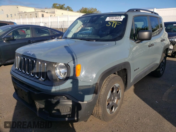 2018 Jeep Renegade Sport z VIN ZACCJBAH4JPH17653, wystawiony jako Copart lot #70903603 z przebiegiem 61 157 mil mil oraz . Historia ofert i sprzedaży dostępna na DreamBid. Obrazek 1.