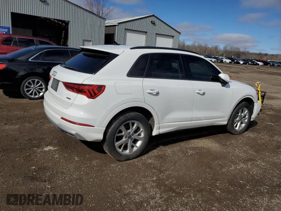 2023 Audi Q3 Premium with VIN WA1AECF31P1116654, listed as a Copart auction lot 49298415 with 29,422 mi miles and Salvage title. Bid and sale history available at DreamBid. Image 3.
