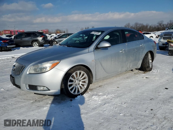 2011 Buick Regal CXL RL1 with VIN 2G4GN5EC0B9184537, listed as a Copart auction lot 87599105 with 88,221 mi miles and Salvage Title. Bid and sale history available at DreamBid. Image 1.