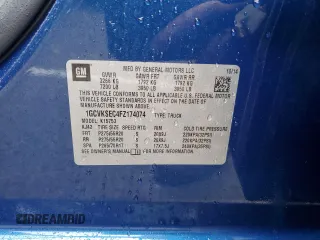 2015 Chevrolet Silverado 1500 LTZ with VIN 1GCVKSEC4FZ174074, listed as a Copart auction lot 81199614 with 72,619 mi miles and Salvage Title. Bid and sale history available at carsss.com. Image 12.