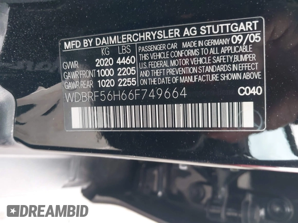 2006 Mercedes-Benz C 230 Sport с VIN WDBRF56H66F749664, выставлен на аукционе IAAI как лот 42047156 с пробегом 46 565 миль миль и . История ставок и продаж доступна на DreamBid. Изображение 9.