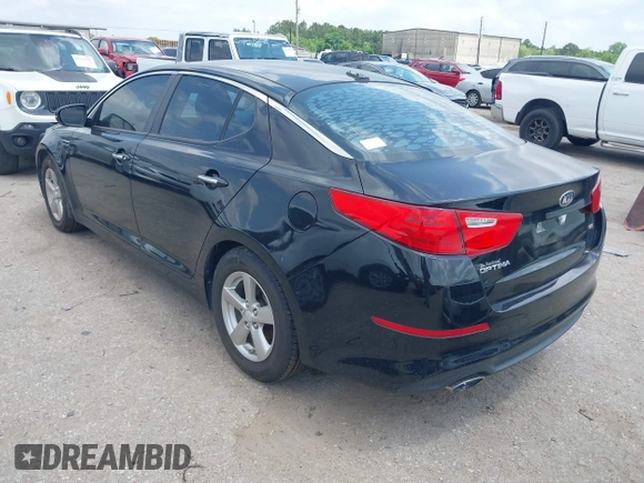 2015 Kia Optima LX with VIN 5XXGM4A7XFG457587, listed as a IAAI auction lot 42162593 with Not Provided miles. Bid and sale history available at carsss.com. Image 3.