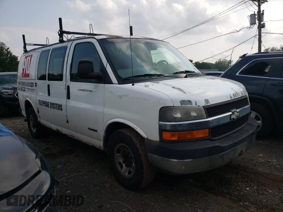 2004 Chevrolet Express Cargo Van with VIN 1GCGG25V341159668, listed as a Copart auction lot 65355864 with Not Provided miles and Salvage Title. Bid and sale history available at carsss.com. Image 4.