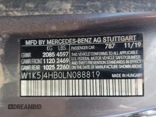 2020 Mercedes-Benz CLA with VIN W1K5J4HB0LN088819, listed as a Copart auction lot 58633461 with 58,595 mi miles. Bid and sale history available at carsss.com. Image 10.