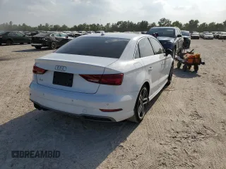 2017 Audi A3 Sedan Premium Plus with VIN WAUGUGFF6H1038925, listed as a Copart auction lot 58673564 with 97,606 mi miles and Salvage Title. Bid and sale history available at carsss.com. Image 3.