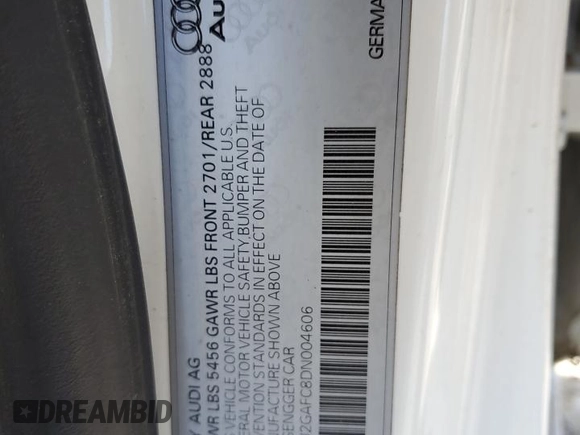 2013 Audi A7 Prestige z VIN WAU2GAFC8DN004606, wystawiony jako Copart lot #52200835 z przebiegiem 155 367 mil mil oraz Czysty tytuł • Clean title. Historia ofert i sprzedaży dostępna na DreamBid. Obrazek 14.