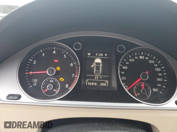 2013 Volkswagen CC Sport with VIN WVWBN7AN8DE555476, listed as a Copart auction lot 62696464 with 110,416 mi miles and Salvage Title. Bid and sale history available at carsss.com. Image 9.