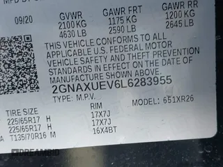 2020 Chevrolet Equinox LT with VIN 2GNAXUEV6L6283955, listed as a IAAI auction lot 41748148 with 145,242 mi miles. Bid and sale history available at carsss.com. Image 9.