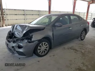 2019 Nissan Sentra SV with VIN 3N1AB7AP9KL607459, listed as a Copart auction lot 52867575 with 58,286 mi miles and Non Repairable. Bid and sale history available at carsss.com. Image 1.