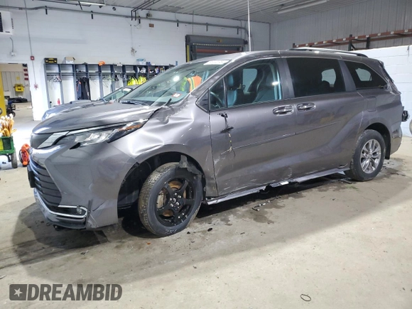 2023 Toyota Sienna XLE with VIN 5TDJSKFC8PS105498, listed as a Copart auction lot 85505984 with 57,823 mi miles and Salvage Title. Bid and sale history available at carsss.com. Image 1.