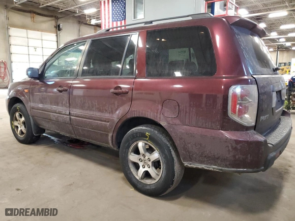 2007 Honda Pilot EX-L with VIN 5FNYF28667B035000, listed as a Copart auction lot 46336485 with 206,341 mi miles and Salvage Title. Bid and sale history available at carsss.com. Image 2.