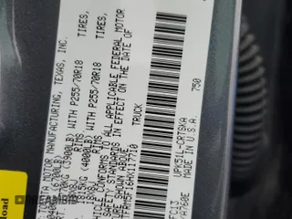 2017 Toyota Tundra SR с VIN 5TFRM5F16HX117710, выставлен на аукционе Copart как лот 56894855 с пробегом 61 411 миль миль и Списание • Salvage title. История ставок и продаж доступна на DreamBid. Изображение 12.