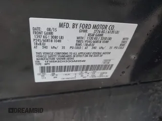 2016 Ford Explorer XLT with VIN 1FM5K8DH3GGA69549, listed as a IAAI auction lot 41845755 with 179,884 mi miles and . Bid and sale history available at DreamBid. Image 9.