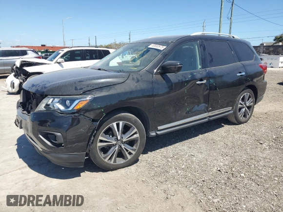 2020 Nissan Pathfinder Platinum with VIN 5N1DR2DN2LC590371, listed as a Copart auction lot 49660975 with 58,598 mi miles and Salvage title. Bid and sale history available at DreamBid. Image 1.