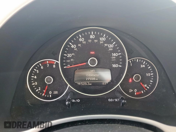 2012 Volkswagen Beetle with VIN 3VWV87AT7CM610251, listed as a Copart auction lot 52852395 with 77,550 mi miles and Salvage Title. Bid and sale history available at DreamBid. Image 9.