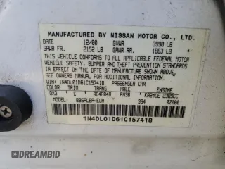 2001 Nissan Altima GXE with VIN 1N4DL01D61C157418, listed as a Copart auction lot 74142864 with 138,369 mi miles and Salvage Title. Bid and sale history available at carsss.com. Image 12.