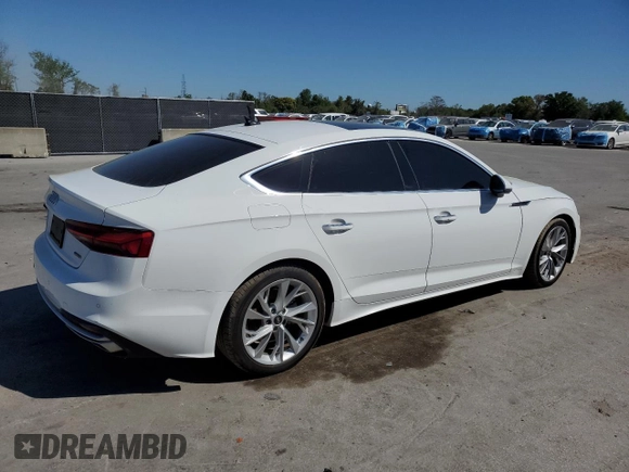 2021 Audi A5 Sportback Premium Plus with VIN WAUCBCF5XMA061395, listed as a Copart auction lot 48883485 with 8,915 mi miles and Clean Title. Bid and sale history available at carsss.com. Image 3.