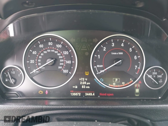 2012 BMW 3 Series 328i with VIN WBA3A5C56CF345904, listed as a IAAI auction lot 41992572 with 136,672 mi miles. Bid and sale history available at carsss.com. Image 7.