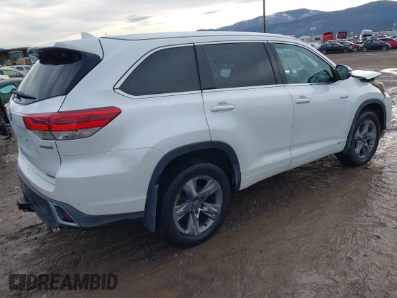 2018 Toyota Highlander Hybrid Limited with VIN 5TDDGRFH5JS047635, listed as a IAAI auction lot 41151301 with Not provided miles and . Bid and sale history available at DreamBid. Image 4.