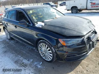 2016 Audi A3 e-tron Premium Plus with VIN WAUTPBFF8GA050534, listed as a IAAI auction lot 41378962 with 104,975 mi miles. Bid and sale history available at carsss.com. Image 1.