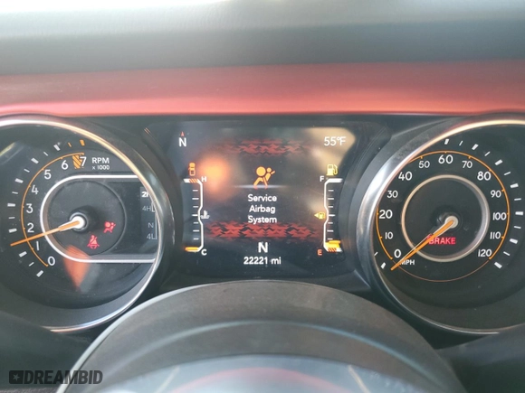 2023 Jeep Gladiator Rubicon with VIN 1C6JJTBG0PL525735, listed as a Copart auction lot 80305144 with 22,221 mi miles and Salvage Title. Bid and sale history available at carsss.com. Image 9.
