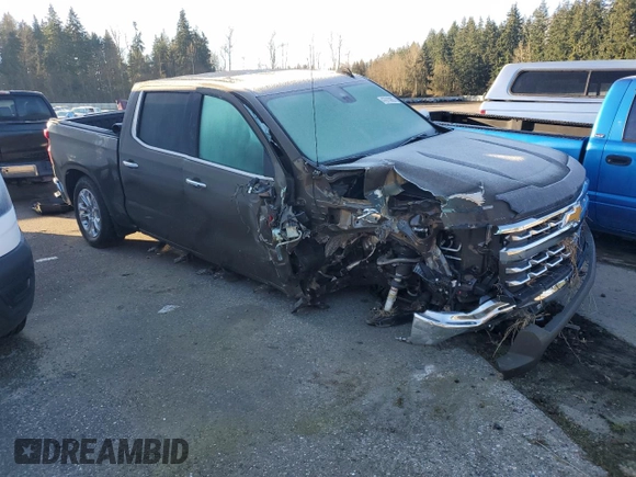 2023 Chevrolet Silverado 1500 LTZ with VIN 1GCUDGED3PZ264037, listed as a Copart auction lot 47615965 with 5,670 mi miles and Salvage Title. Bid and sale history available at carsss.com. Image 4.