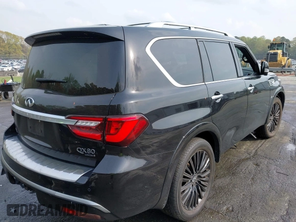 2019 Infiniti QX80 LUXE with VIN JN8AZ2NE7K9238439, listed as a IAAI auction lot 41961424 with Not Provided miles. Bid and sale history available at carsss.com. Image 4.