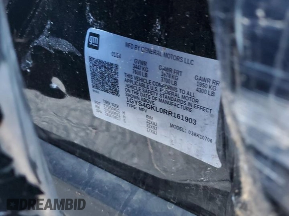 2024 Cadillac Escalade 4WD Sport Platinum z VIN 1GYS4GKL0RR161903, wystawiony jako Copart lot #84055034 z przebiegiem 8 488 mil mil oraz Szkoda całkowita • Salvage title. Historia ofert i sprzedaży dostępna na DreamBid. Obrazek 15.