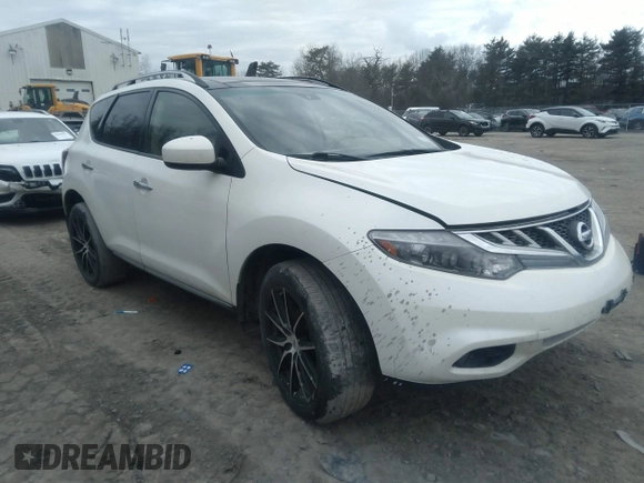 2013 Nissan Murano SV with VIN JN8AZ1MWXDW308346, listed as a IAAI auction lot 41027297 with 102,810 mi miles. Bid and sale history available at carsss.com. Image 1.