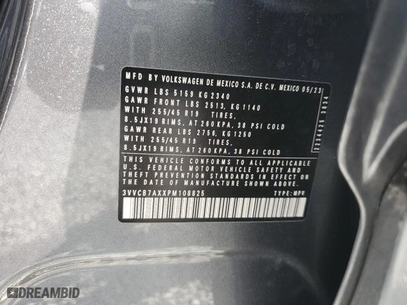 2023 Volkswagen Tiguan SE R-Line Black with VIN 3VVCB7AXXPM108825, listed as a Copart auction lot 88631795 with 17,126 mi miles and Salvage Title. Bid and sale history available at carsss.com. Image 13.