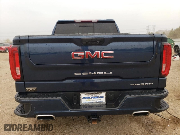 2019 GMC Sierra 1500 Denali with VIN 3GTU9FED4KG293454, listed as a Copart auction lot 53504625 with 38,862 mi miles and Salvage title. Bid and sale history available at DreamBid. Image 6.