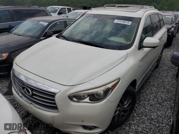 2015 Infiniti QX60 with VIN 5N1AL0MM0FC512725, listed as a Copart auction lot 57410315 with 221,273 mi miles and Clean title. Bid and sale history available at DreamBid. Image 1.