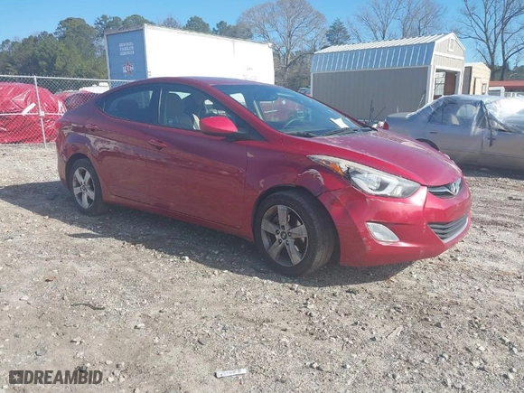 2012 Hyundai Elantra GLS with VIN KMHDH4AE8CU307887, listed as a IAAI auction lot 41657165 with 160,910 mi miles. Bid and sale history available at carsss.com. Image 1.