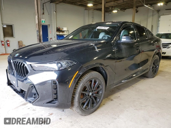 2025 BMW X6 xDrive40i z VIN 5UX33EX08S9Y77906, wystawiony jako Copart lot #53037505 z przebiegiem 2 923 mil mil oraz Czysty tytuł • Clean title. Historia ofert i sprzedaży dostępna na DreamBid. Obrazek 1.