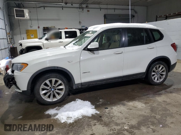 2013 BMW X3 xDrive28i with VIN 5UXWX9C56D0A31021, listed as a Copart auction lot 43621285 with Not Provided miles and Salvage Title. Bid and sale history available at DreamBid. Image 1.